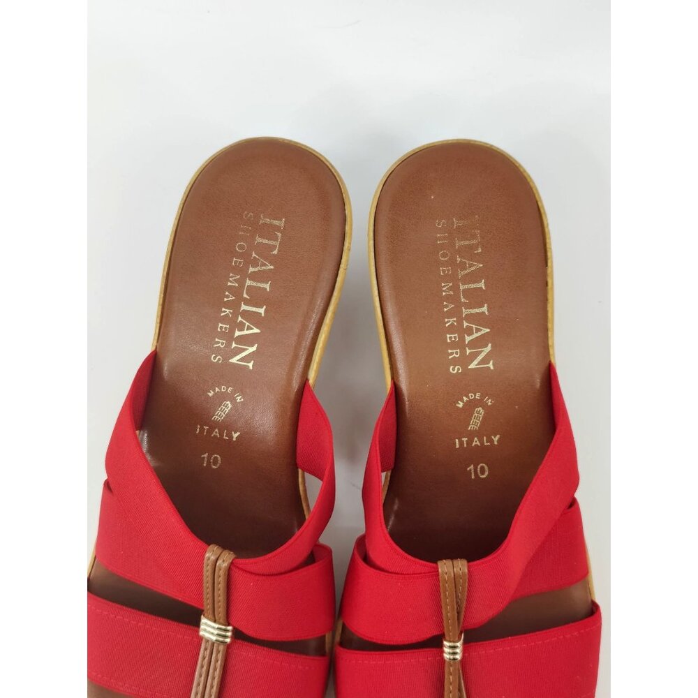 Italian Shoemakers Women's Open Toe Slide Wedge Sandals Size 10 - Picture 3 of 12